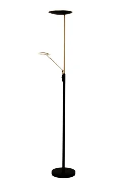 Aneta Lighting lattiavalaisin Cadiz upplight musta/mattamessinki LED