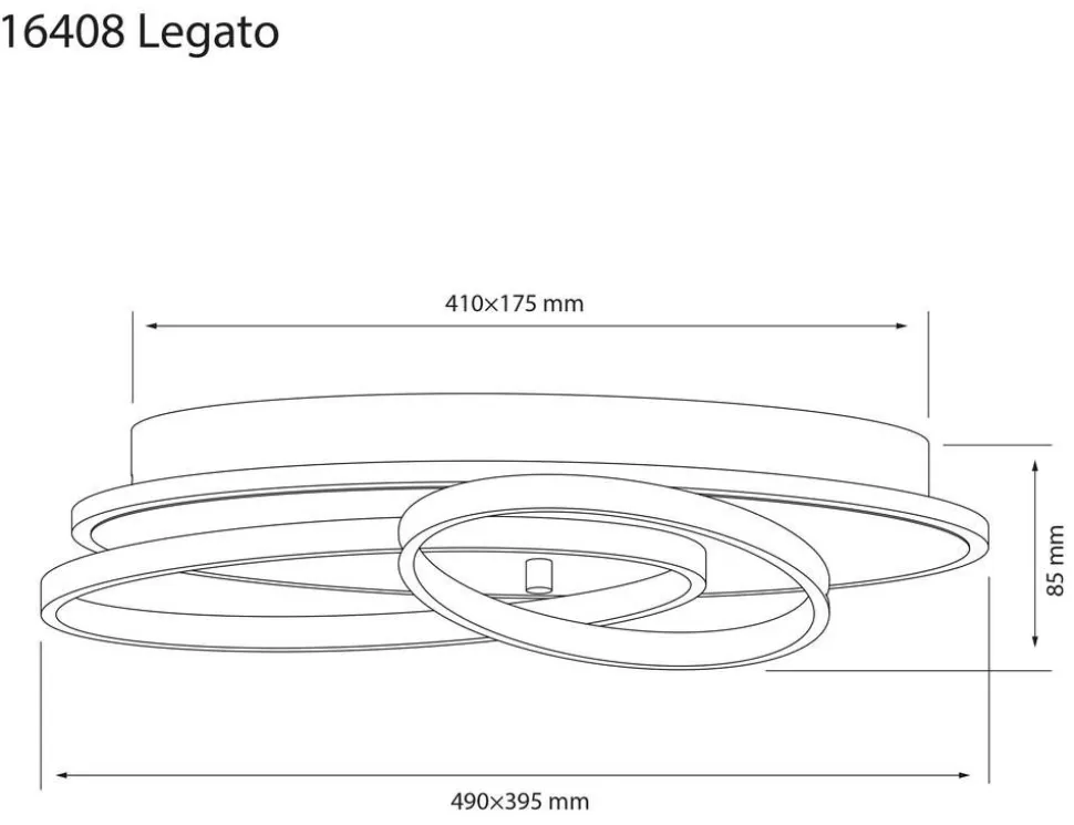 Aneta Lighting LED-plafondi Legato musta
