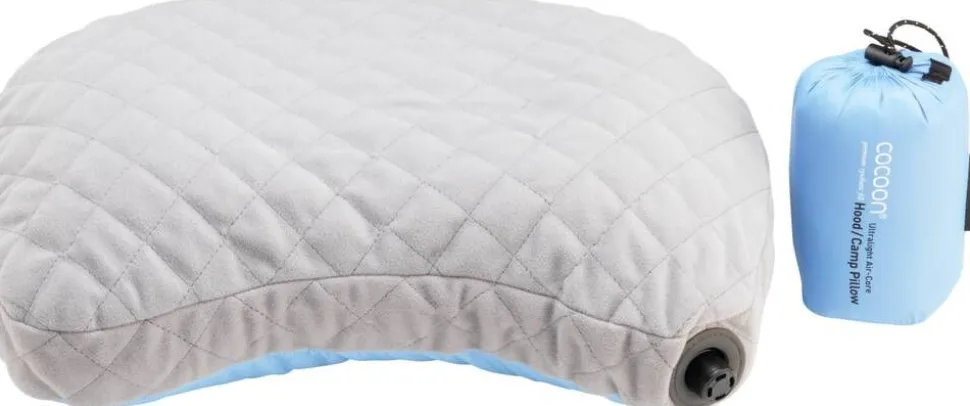 Cocoon retkityyny AirCore Hood/Camp Pillow vaaleansininen/harmaa