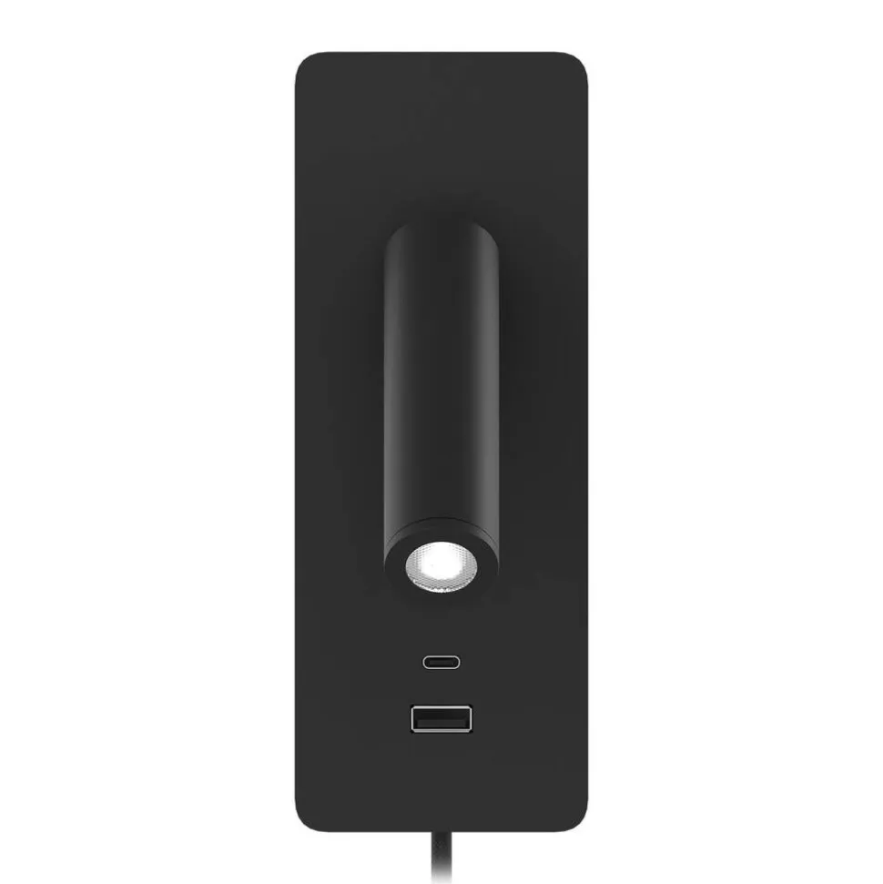 Design by Grönlund seinävalaisin Gent USB A+C musta