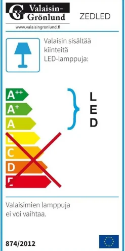 Design by Grönlund Zedled pöytävalaisin valkoinen