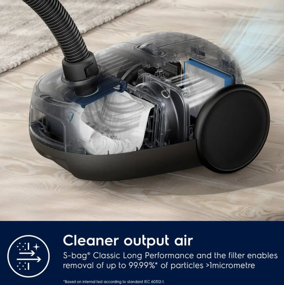 Electrolux pölynimuri Clean 600 Green Bagged EB61C2GRN harmaa