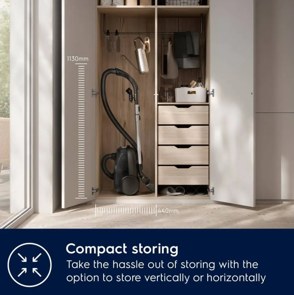 Electrolux pölynimuri Clean 600 Green Bagged EB61C2GRN harmaa