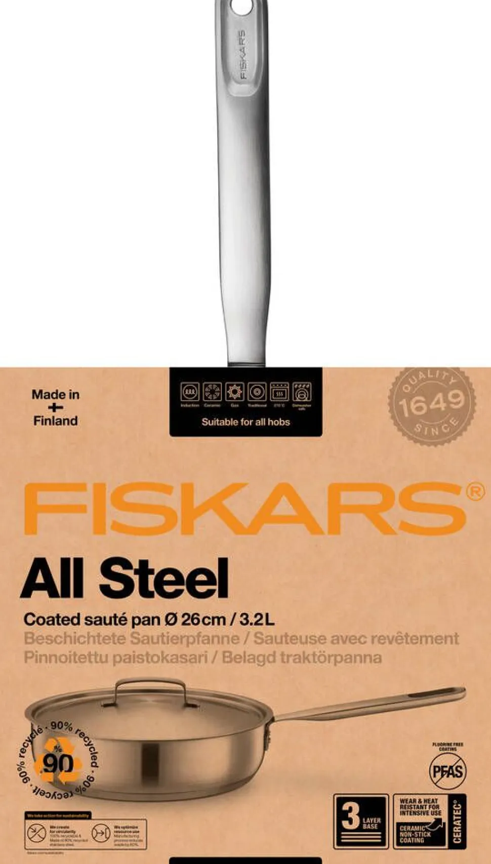 Fiskars All Steel paistokasari 26 cm