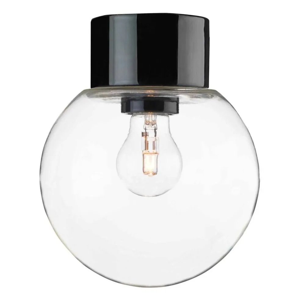 Ifö Electric Classic Glob Ø150mm, musta, suora posliinikanta