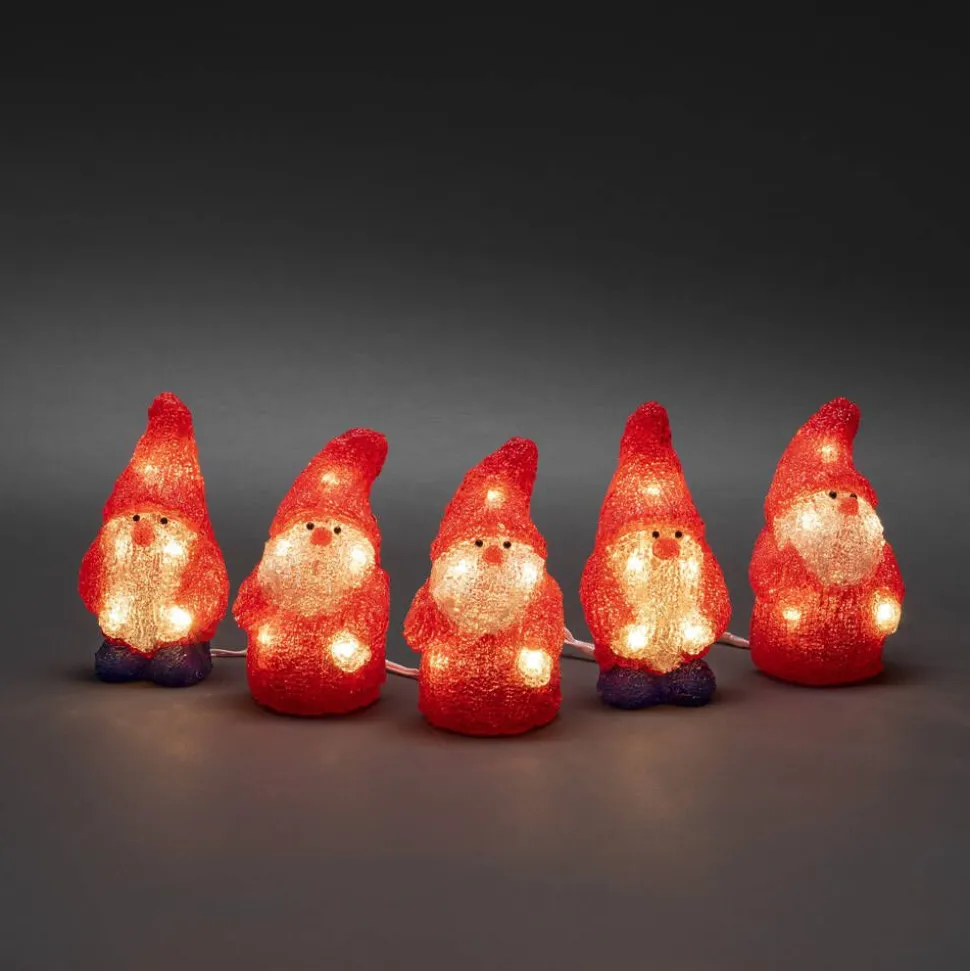 Konstsmide akryylivalosarja Joulupukit 5 kpl/setti 40 x LED