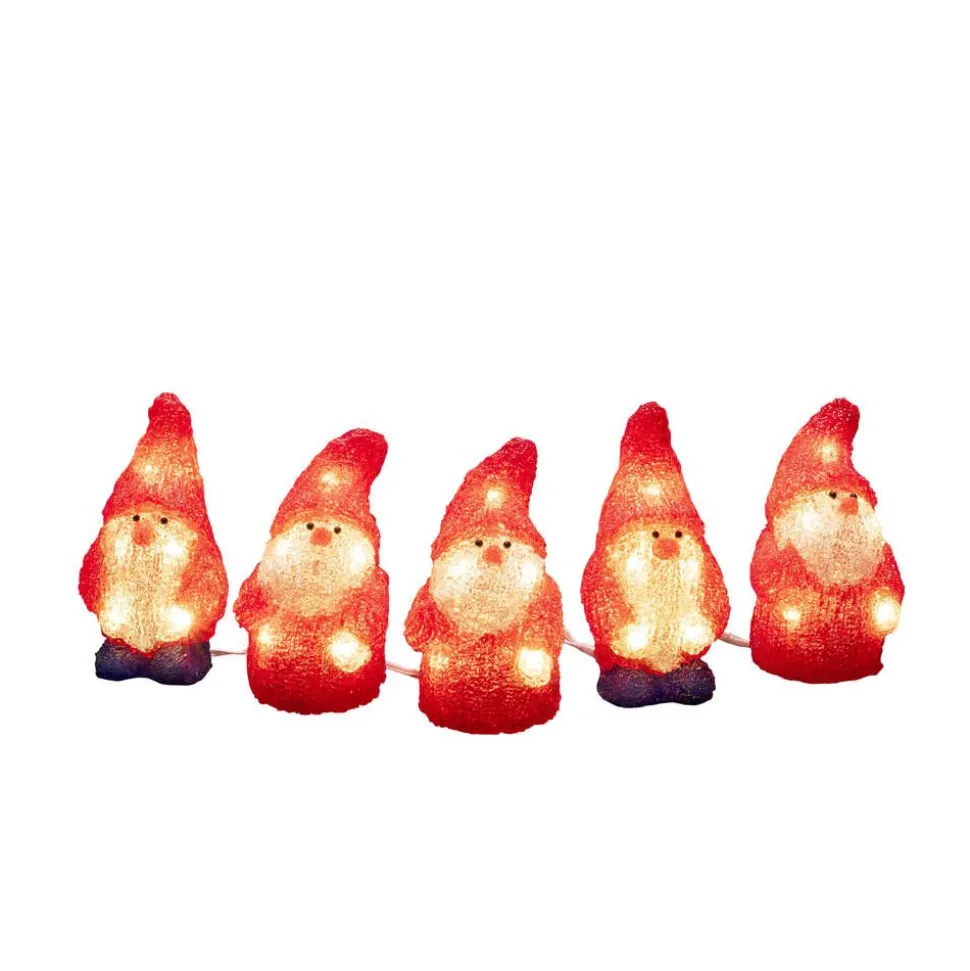Konstsmide akryylivalosarja Joulupukit 5 kpl/setti 40 x LED
