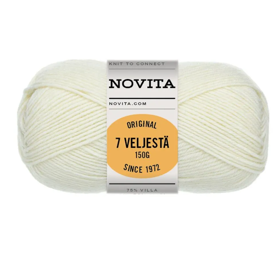 Novita 7 Veljestä lanka Original 150 g luonnonvalkoinen 010