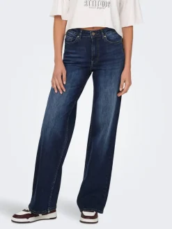 Only farkut Onlmadisoa Blush Dark Blue High waist