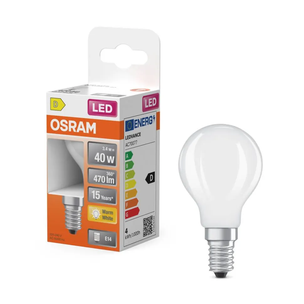 Osram LED Star Classic P 40 Filament 3.4W 827 Frosted E14