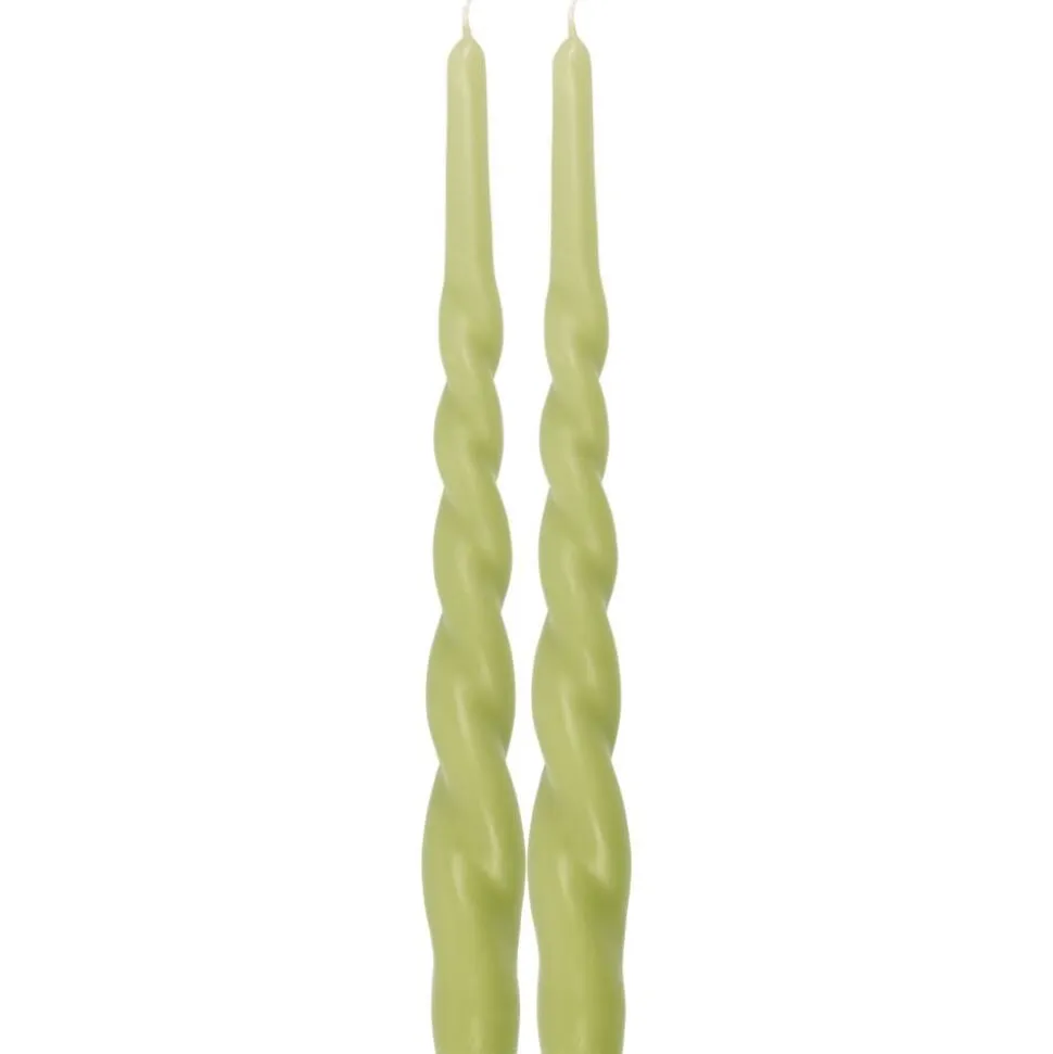 Pentik kruunukynttilä Kierre 28 cm vihreä 2kpl/pkt