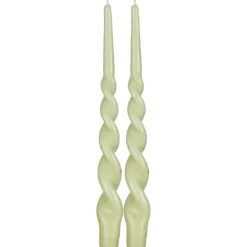 Pentik kruunukynttilä Kierre hile v.vihreä 28 cm 2 kpl
