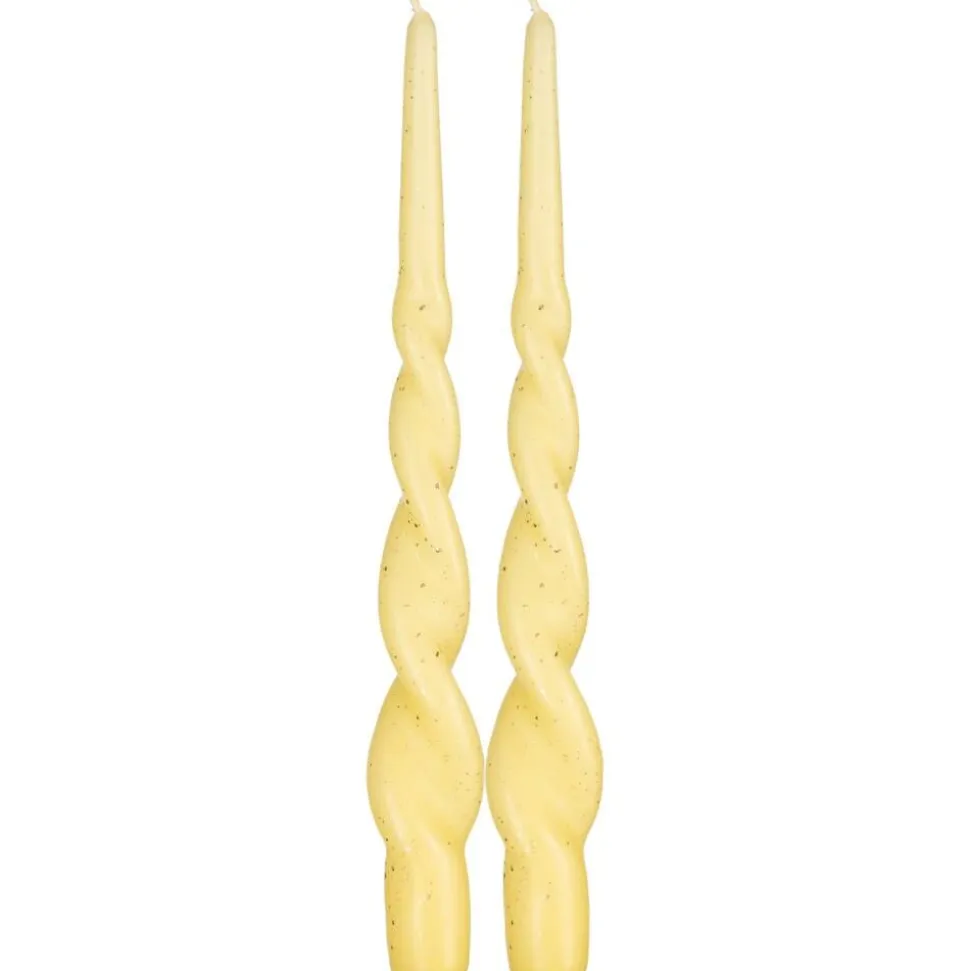 Pentik kruunukynttilä Kierre hile keltainen 28 cm 2 kpl