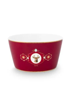 Pip Studio kulho Love Birds Medallion Deer 15 cm Dark Red
