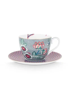 Pip Studio kuppi & aluslautanen Flower Festival 280 ml 2 kpl