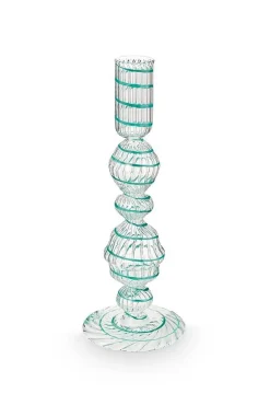Pip Studio kynttilänjalka Swirl Light Blue M 22 cm