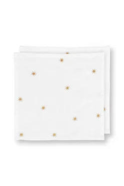 Pip Studio lautasliina Embroidery Stars Gold 40x40 cm 2kpl