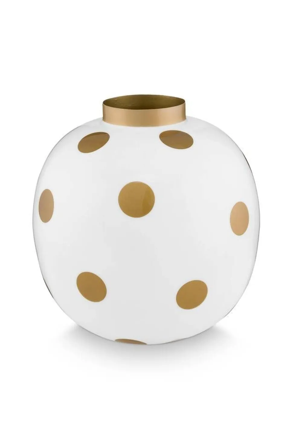 Pip Studio maljakko Metal Dots 23 cm White-Gold