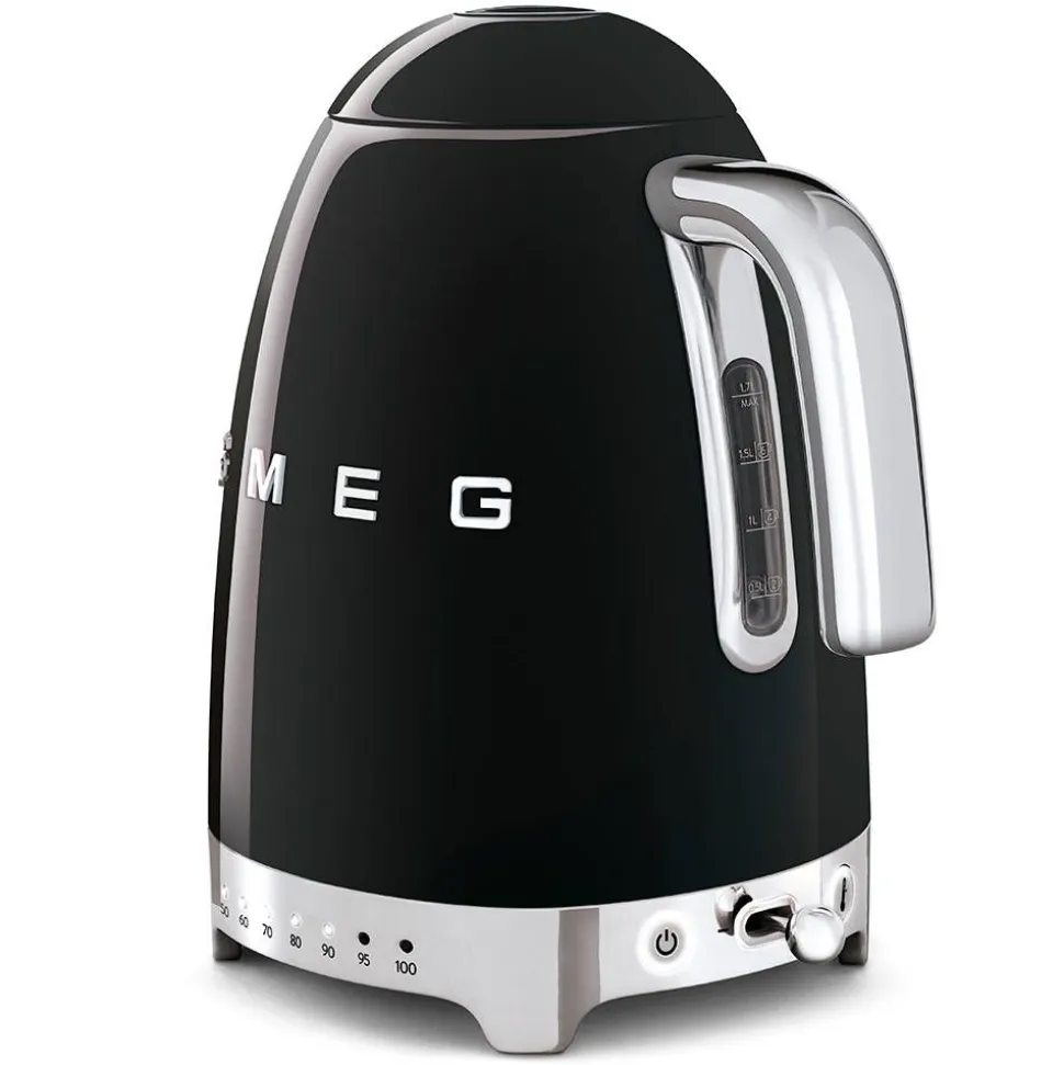 Smeg vedenkeitin KLF04BLEU lämpötilan säädöllä, musta
