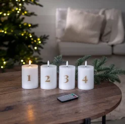 Star Trading LED-kynttilä Flamme Advent valkoinen 4 kpl