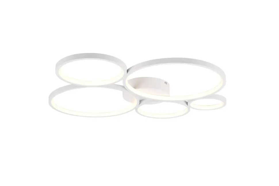 Trio Lighting kattovalaisin Rondo LED 5-os mattavalkoinen