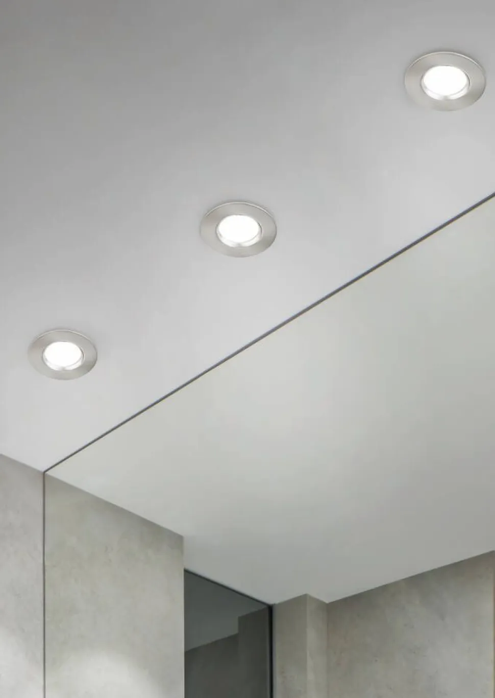Trio Lighting LED alasvalo Zagros IP65 harjattu teräs pyöreä