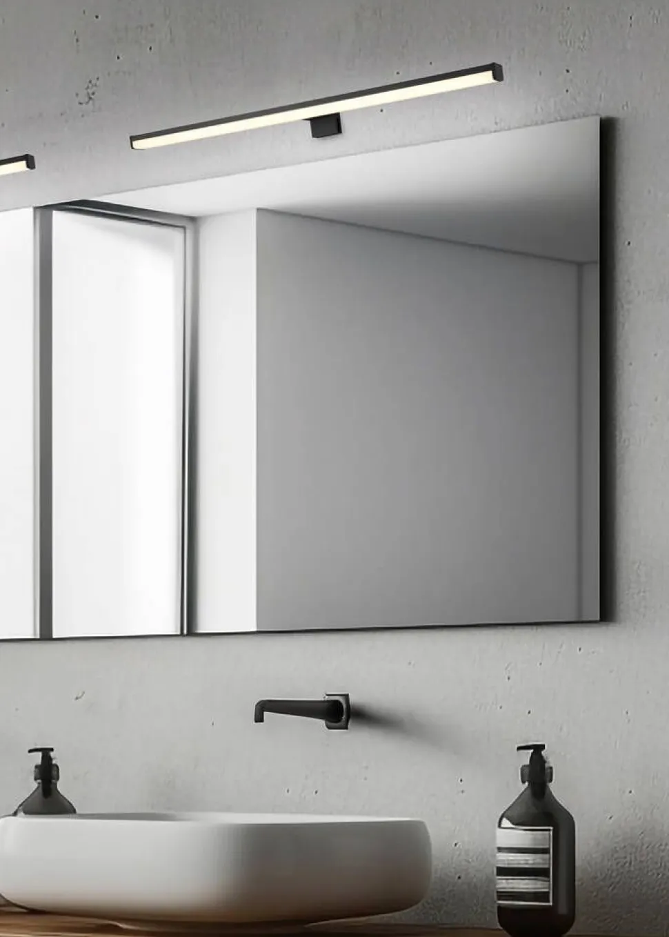 Trio Lighting LED seinävalaisin Lino H2O 60 cm mattamusta