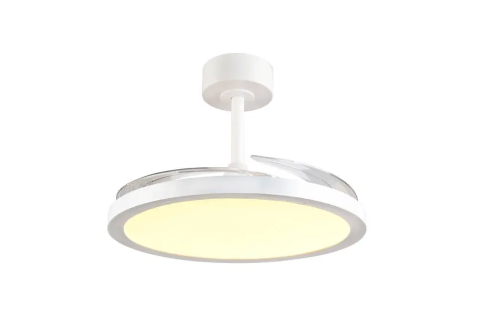 Trio Lighting LED tuuletinkattovalaisin Kasfjord mattavalkoi