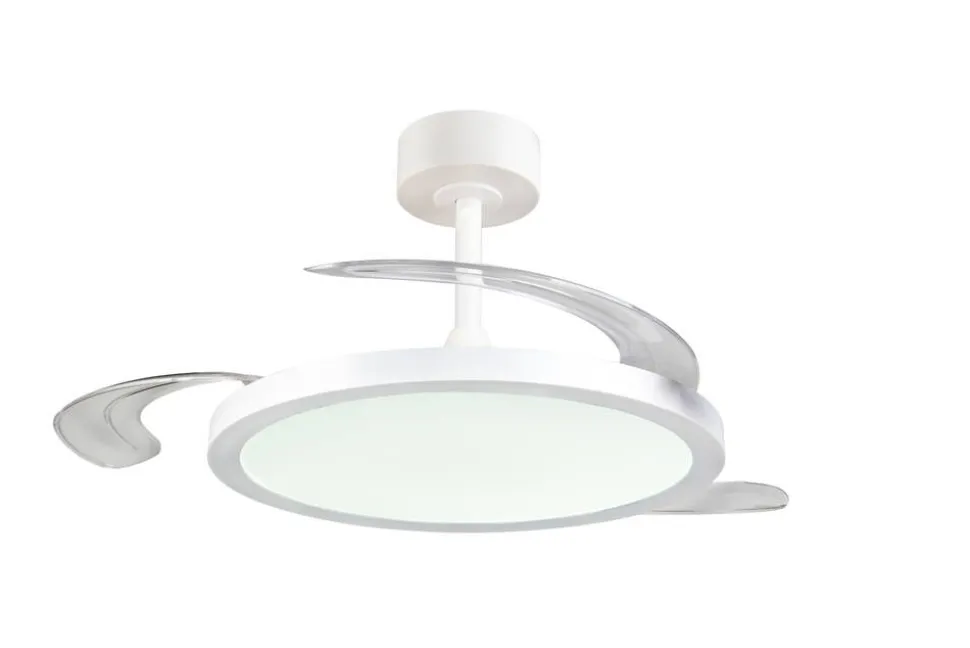Trio Lighting LED tuuletinkattovalaisin Kasfjord mattavalkoi