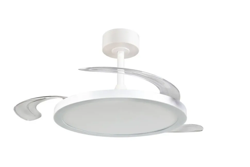 Trio Lighting LED tuuletinkattovalaisin Kasfjord mattavalkoi