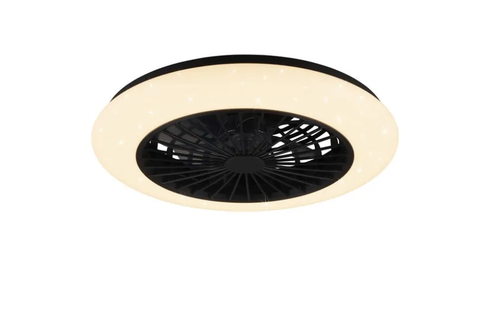 Trio Lighting LED tuuletinkattovalaisin Stralsund mattamusta