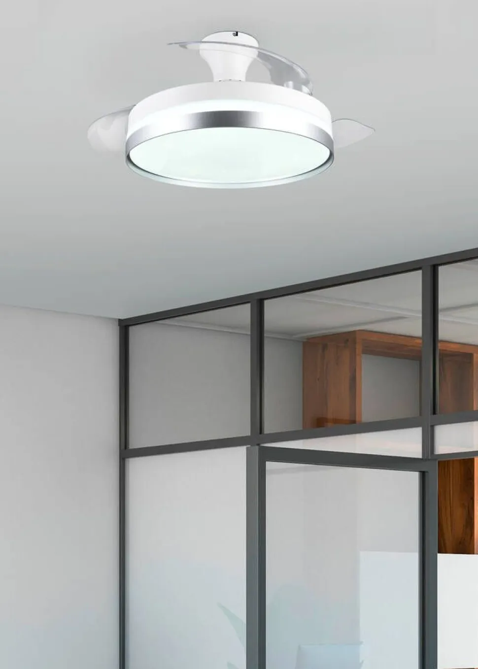 Trio Lighting LED tuuletinkattovalaisin Lindberg titaani sta