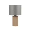 Trio Lighting pöytävalaisin Canio 27 cm E27 puu/harmaa