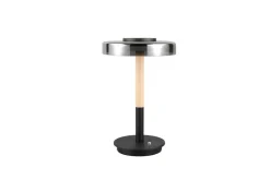 Trio Lighting pöytävalaisin Celeste LED mattamusta/kromattu/