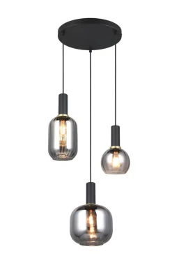 Trio Lighting riippuvalaisin Diva 3-os E27 mattamusta/kromat