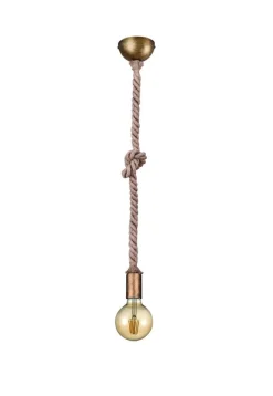 Trio Lighting riippuvalaisin Rope 1-os E27 antiikkimessinki