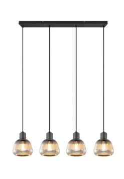 Trio Lighting riippuvalaisin Tarifa 4-os E27 mattamusta/krom