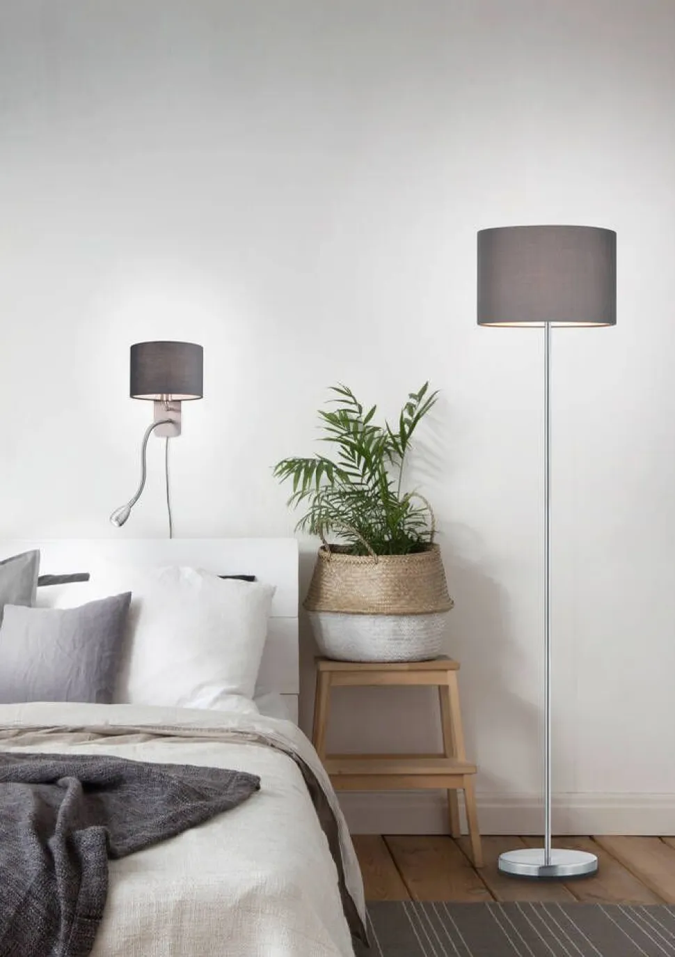 Trio Lighting seinävalaisin Hotel lukuvalolla E14 + LED harm