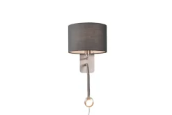 Trio Lighting seinävalaisin Hotel lukuvalolla E14 + LED harm