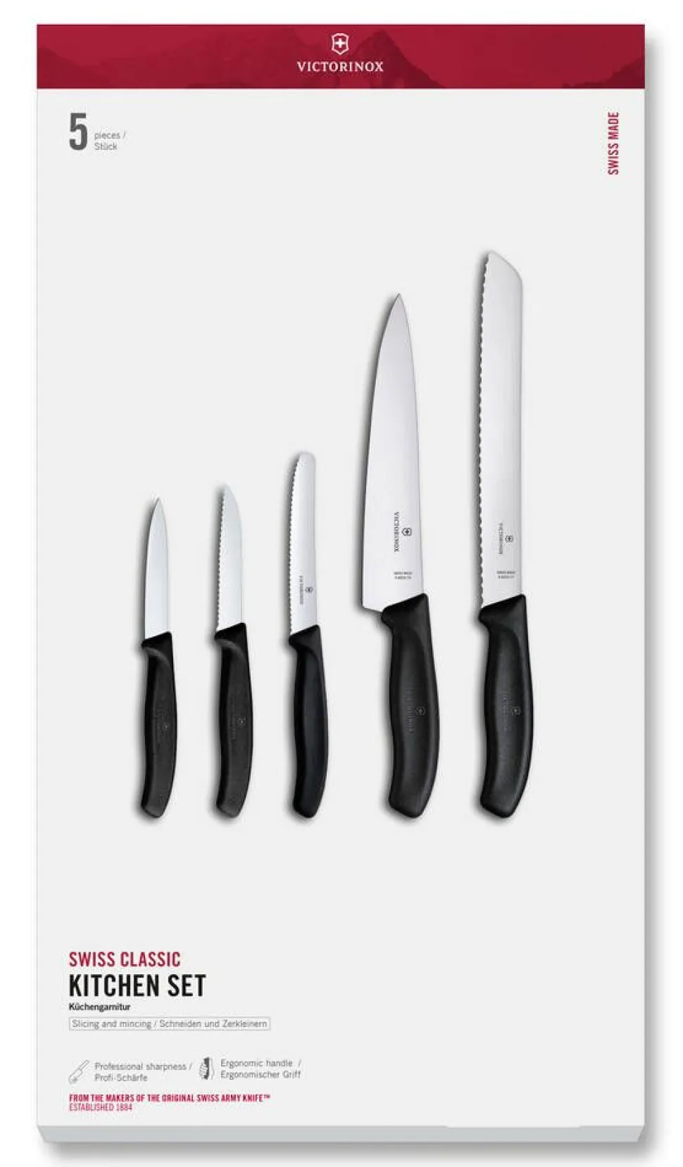 Victorinox veitsisetti 5-osaa musta